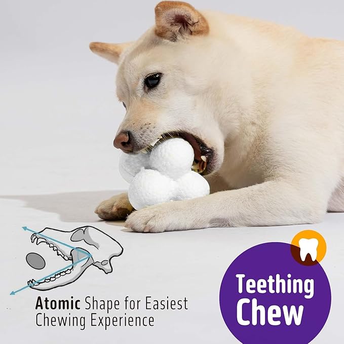 Kimee 3.9'' Dog Balls Tennis Ball for Aggressive Chewers, Atom Teething Balls Dog Chew Toys for Large Medium Small Dogs and Puppies, 3 Pack