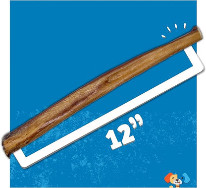 Jack&Pup 12 Inch Jumbo Bully Sticks for Dogs (3 Pack) Single Ingredient Dog Bully Sticks for Large Dogs and Aggressive Chewers