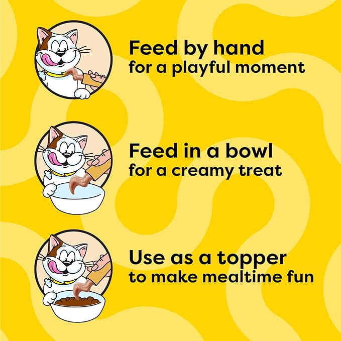Temptations Puree Senior Cat Treats Lickable, Tasty Chicken Flavor, 4 Pouches (Pack of 11)