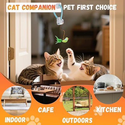 CATPICK Interactive Cat Toys for Indoor Cats Automatic Electric Flying Bird Feather Mouse Toy - Best Kitten & Adult Cat Enrichment Mouse cat Toy Hanging Electric Kitty Toys for Bored Cats