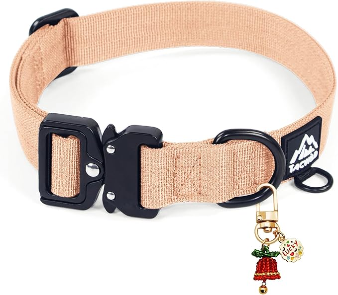 Dog Collar for Small Dogs Christmas Boy Girl- Adjustable, Chew Proof Nylon Collar with Metal Quick Release Buckle and D-Ring for Dog Tags (Navy Blue, S)(not Included The Pendant)