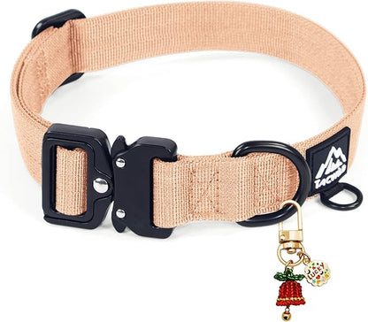 Dog Collar for Small Dogs Christmas Boy Girl- Adjustable, Chew Proof Nylon Collar with Metal Quick Release Buckle and D-Ring for Dog Tags (Navy Blue, S)(not Included The Pendant)
