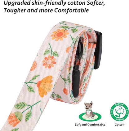 Cotton Handmade Dog Collar Cute and Distinctive Patterns Pink Sunflower with Pendant for Girl Boy Dogs Collars S