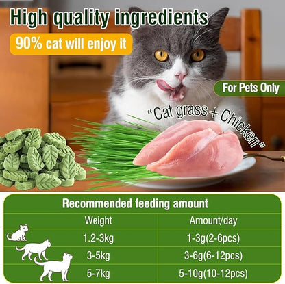 Psitofre Cat Grass Teething Sticks, 3.5oz Freezed Drying Cat Grass Treats, Cats Snacks for Hairball Removal and Dental Care