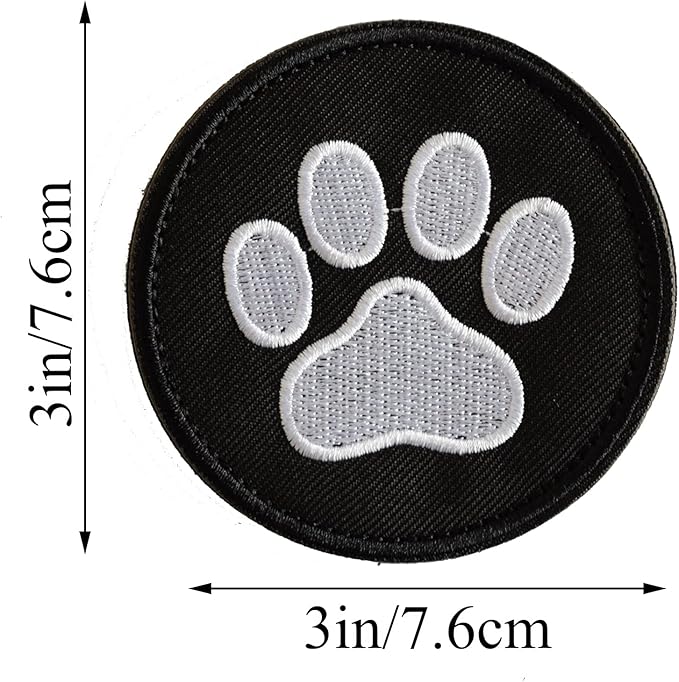 TACVEL 2 Pieces Dog Paw Tactical Patches Military Uniform Emblem Patches, Embroidered Applique Hook & Loop Patch for Caps, Backpacks, Clothes, Vest, Military Uniforms, Tactical Gears Etc