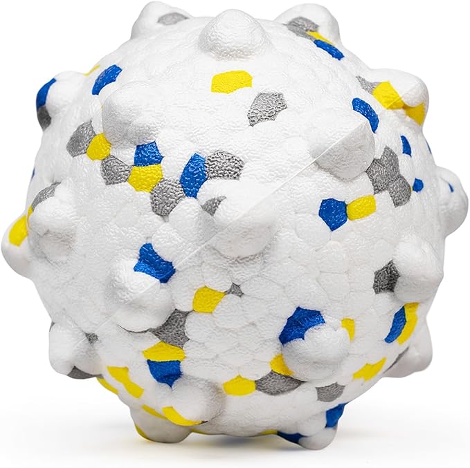 Moonorange 3.7'' Dog Balls for Dogs Aggressive Chewers Indestructible Tennis Durable Bouncy Interactive Dog Toy Balls for Fetch Game Floating Balls (White Large)
