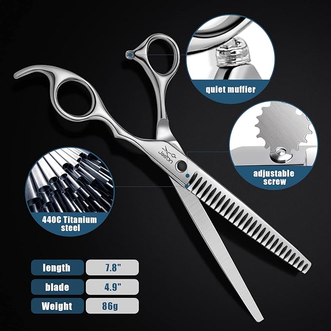 JASON 7.5" Professional Dog Grooming Chunker Scissors Japanese Stainless Steel Dog Chunker Shear for Pet Groomer Christmas Gift