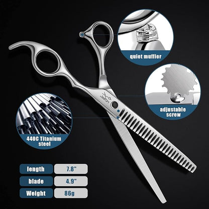 JASON 7.5" Professional Dog Grooming Chunker Scissors Japanese Stainless Steel Dog Chunker Shear for Pet Groomer Christmas Gift