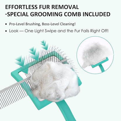 Slicker Brush for Dogs, Large Dog Brush to Long Haired Dogs for Goldendoodles Poodles Doodles Bernedoodles, Long Pin Grooming Kits to Dematting & Reducing Tangles and Fluff, Green