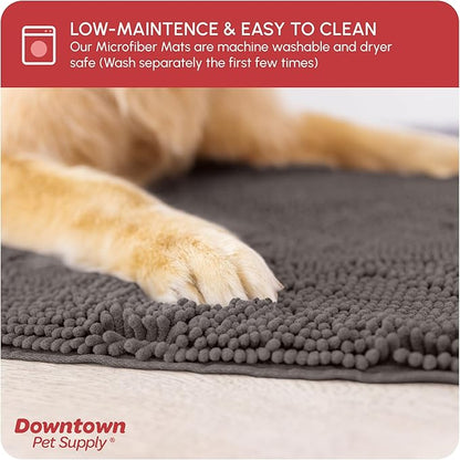 My Doggy Place Dog Mud Mat, 60" x 36" Ash – Thick Microfiber Entry Rug for Snow, Mud & Salt – Absorbent, Quick-Dry, Washer-Safe & Non-Slip, X-Large