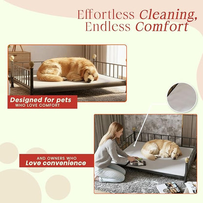 Golden Gate Beds XL Dog Bed – Fade-Resistant, Comfortable & Durable Pet Mattress – 49” x 31.5” x 14.5” – Ideal for All Breeds – Black Square Shape