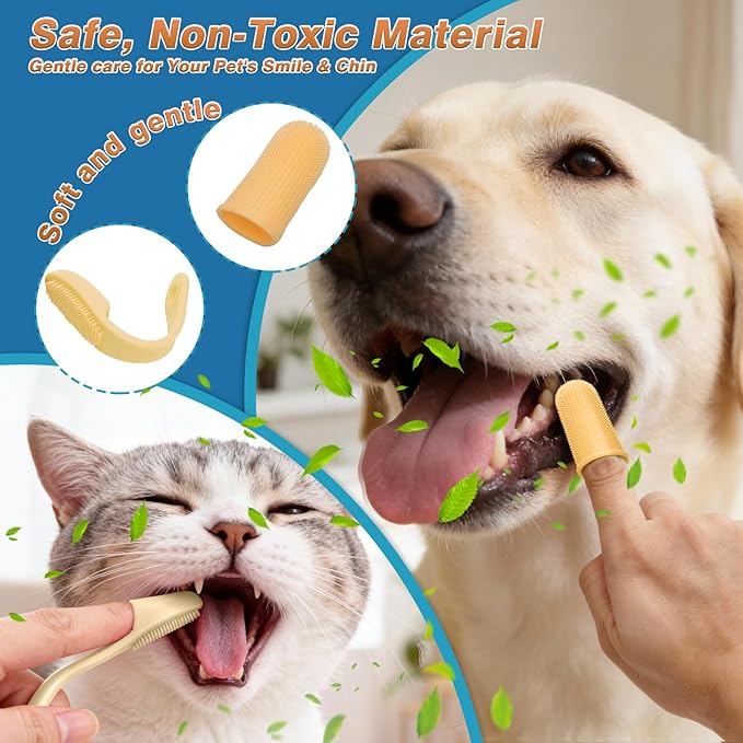 7-Piece Pet Grooming Kit with Storage Bag | Portable Bathing Set for Dogs & Cats | Includes Silicone Gloves, Deshedding Brushes & Finger Toothbrushes | All-in-One Pet Care (Lavender Purple)-MIYIJHY