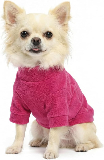 Fitwarm 3 Pack Classic Fleece Dog Sweater, Turtleneck Dog Sweatshirt, Dog Winter Clothes for Small Dogs Girl, Pet Pullover Jumper, Cat Apparel, Pink, Rose, Baby Pink, XL