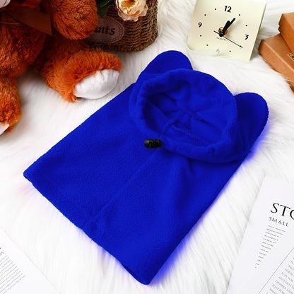 Clysee Winter Dog Hats Quiet Ears for Dogs Ear Muffs Pet Neck Warmer Scarf Hoodie Noise Protection Cover Beanie Head Wrap Costume for Pet Dog Cats(Blue,M)