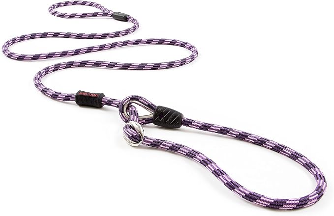 EzyDog Luca Slip Lead Dog Leash – Dual Function Premium Heavy Duty Rope Leash for Dogs That Pull – Slip & Gentle Lead Head Halter, for Medium and Large Dogs (5.5ft x .33”, Purple)
