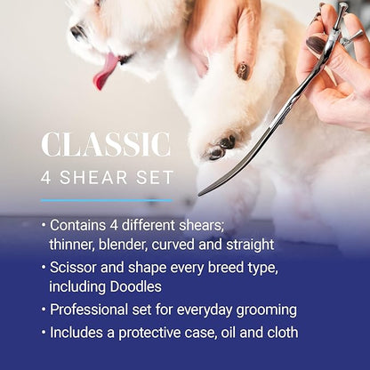 Chris Christensen Classic Series Grooming Shears, Full Set of Shears With Case, Groom Like a Professional, Any Skill Level, Made From 440C Japanese Steel