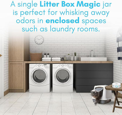 Litter Box Magic Cat Deodorizer Jar (16 Oz, Pack of 3) Fresh Scent - Air Freshener for Pet Smells from Litter Box - Odor Removing Litterbox Gel In A Jar - Odor Eliminator to Freshen Air