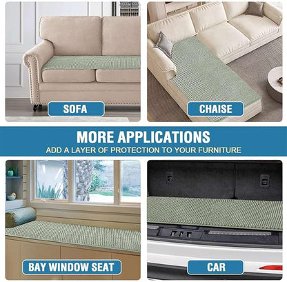 H.VERSAILTEX Plush Chenille Couch Cover for 3 Cushion Couch Anti Slip Washable Sofa Slipcovers Soft and Durable Furniture Protector for Dogs Cats Kids (27.5" x 59", Sea Foam)