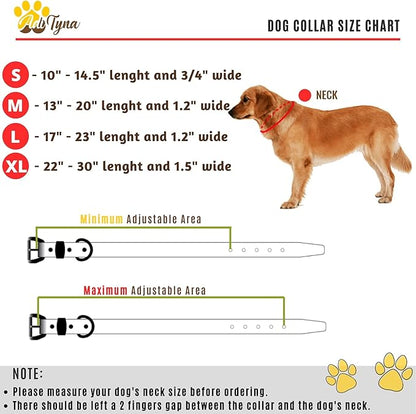 ADITYNA Heavy-Duty Pink Leather Dog Collar for Medium Dogs - Soft Padded for Comfort - Girl Dog Collar for Walking, Training, and Hiking
