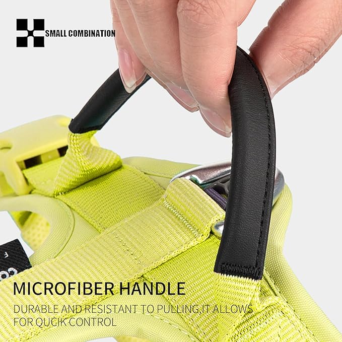Adjustable Dog Harness with Handle, Padded Comfort,Small, Medium and Large Dogs (Lemon Yellow, XS)