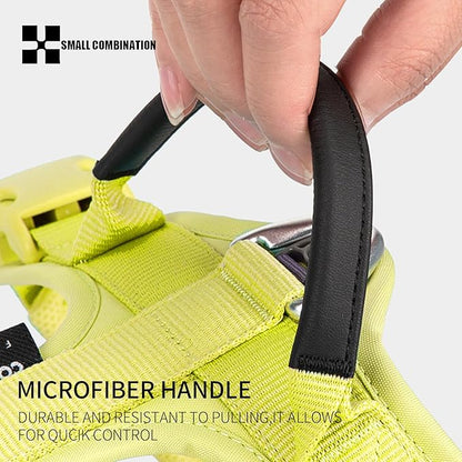 Adjustable Dog Harness with Handle, Padded Comfort,Small, Medium and Large Dogs (Lemon Yellow, L)