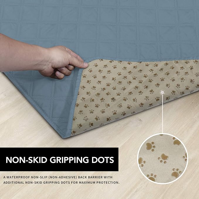 Easy-Going 100% Waterproof Dog Bed Cover, Non-Slip Pet Blanket for Furniture, Washable Couch Cover, Repleasement Sofa Cover (68X82 in,Light Blue)