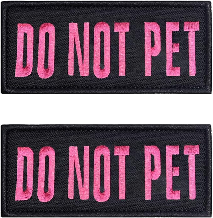 2 PCS Service Dog Patches with Removable Tactical Hook Loop Embroidered in Training Patch Do Not Pet Working Dog Patch for Vest Harnesses Collars Leashes