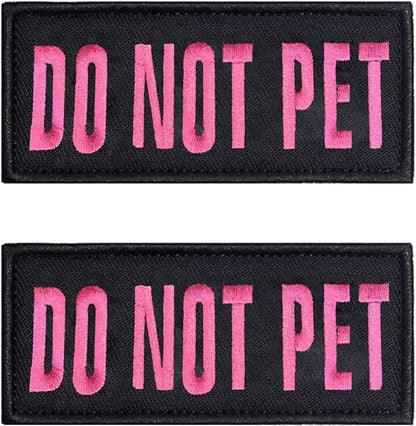2 PCS Service Dog Patches with Removable Tactical Hook Loop Embroidered in Training Patch Do Not Pet Working Dog Patch for Vest Harnesses Collars Leashes