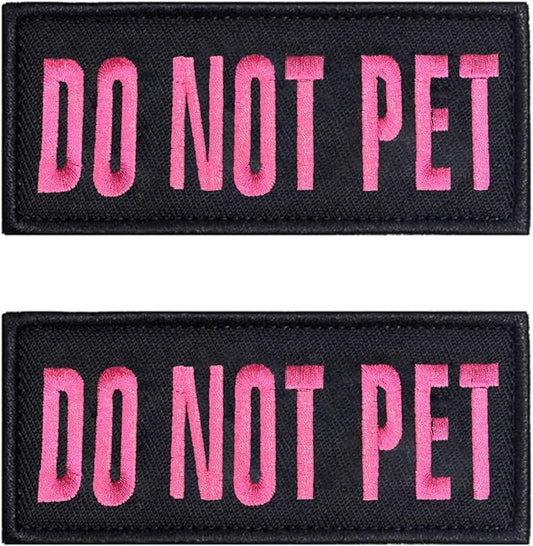 2 PCS Service Dog Patches with Removable Tactical Hook Loop Embroidered in Training Patch Do Not Pet Working Dog Patch for Vest Harnesses Collars Leashes