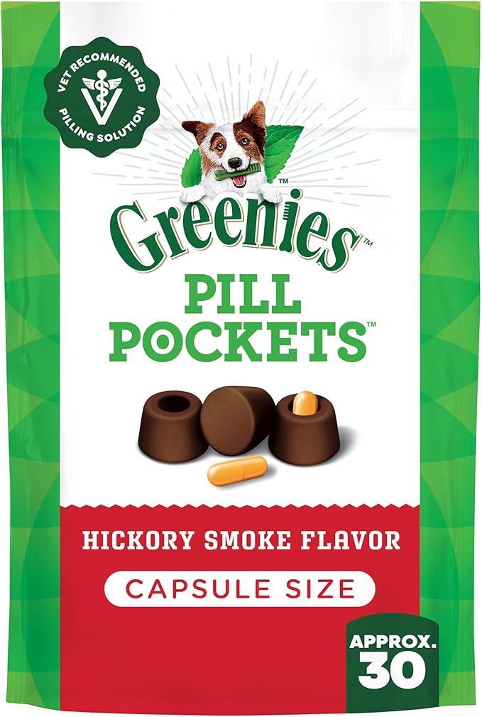 Greenies Pill Pockets for Dogs, Large Size Soft Dog Treats, Hickory Smoke Flavor, 7.9 oz. Pouch