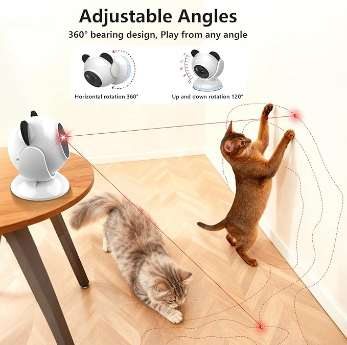 Saolife Laser Cat Toys for Indoor Cats, Truly Random Trjajectory, Suction Cup Design, Run Quiet, Interactive Cat Toy Automatic