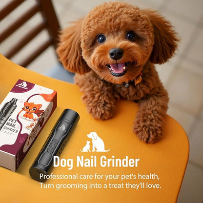 Electric Dog Nail Grinder: Upgraded 5-Speed Quiet Dog Nail Trimmer-Safe Painless Nail File for Claw Trimming & Grooming Care at Home for Dogs & Cats