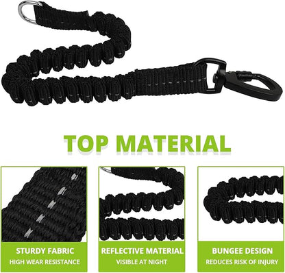 Long Dog Leash 50 FT: Heavy Duty Rope Leashes for Dogs Training with Swivel Lockable Hook Reflective Threads Bungee and Padded Handle - Dog Lead for Large Small Medium Dogs Outside Walking Hiking