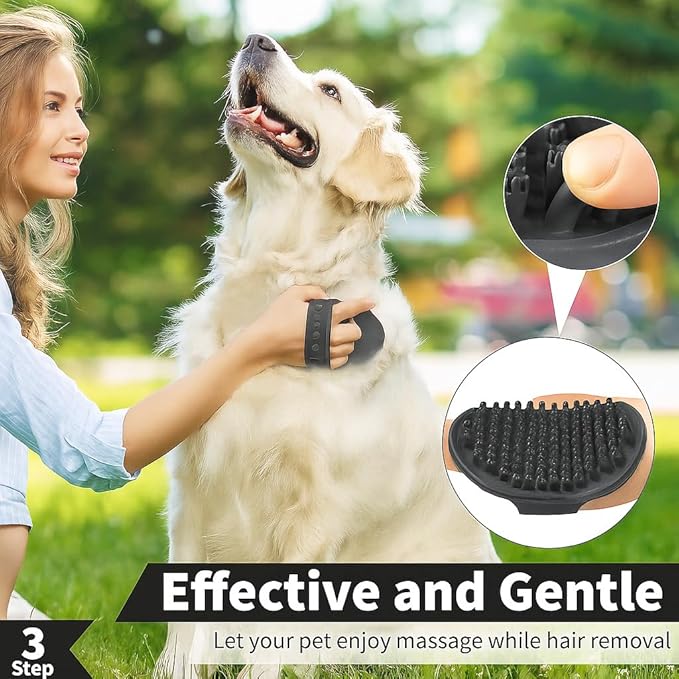 Self Cleaning Slicker Brush, Dog Cat Bunny Pet Grooming Shedding Brush, Easy to Remove Loose Undercoat, Pet Massaging Tool Suitable for Pets with Long or Short Hair (Black)