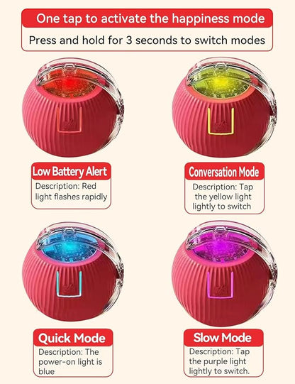 2026 Cat Toy, Electric Ball, Automatic USB-Rechargeable Ball Toy 3-Pack (Red/Green/Gray)