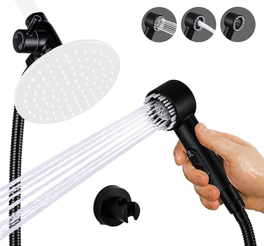 3 Mode Dog Shower Attachment, High Pressure Handheld Sprayer with ON/OFF Switch, G1/2" Metal Shower Diverter, 86 Inches Stainless Steel Hose, No Drill Hook, for Indoor Pet Bathing and Washing