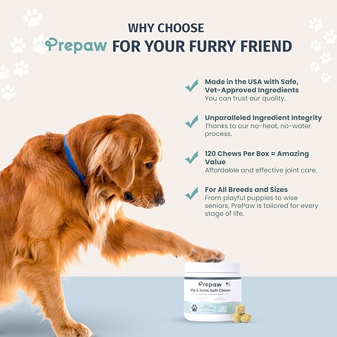Hip & Joint Support for Dogs | Maximum Strength with Glucosamine, Chondroitin, MSM. Turmeric Root Powder - Relieves Arthritis Pain, Supports Cartilage & Hip Dysplasia - Made in USA - 120 Chews
