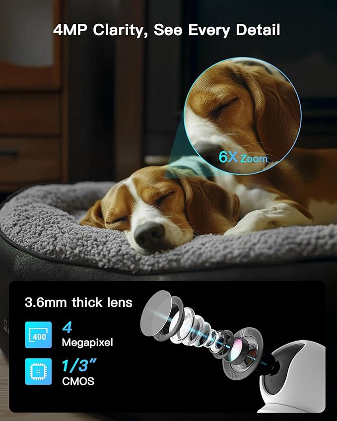 ARENTI 5G Indoor Security Camera 2 Pack, 4MP Pet Camera with Speaker for Dog/Cat, Baby Monitor with Phone App, Dual-Band WiFi, Auto Tracking, Super Night Vision, 64G Local Storage (P2Q 64G 2PC)