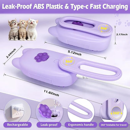 Cat Steam Brush for Dog & Cat, Spritz Defur Comb 3 in 1 Pet Rechargeable Steam Brush Tool for Long and Short Haired Cats and Dogs, Anti-Static, Shedding, Detangling, Massage & Combing (Purple)