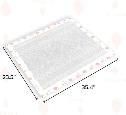 WizSmart Essentials Pads XL – Extra Large Dog Pads 23.5" x 35.4", Disposable Absorbent Pads for Large Dogs, Puppies, Senior Dogs, Incontinence, Urine, Water, Potty Training, Home, Travel - 50 Count