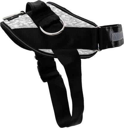 ShawnCo Essential Dog Harness, No-Pull Pet Vest with 3 Leash Clips, No Choke, Reflective, Adjustable and Padded, for Easy Walking and Training for Small, Medium and Large Dogs (Arctic Camo, XL)
