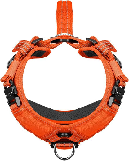 ICEFANG Dog Strap Harness with All-Metal Hardware,for Small Sized Dog,K9 Vest,Y-Shape Soft Padding,Adjustable Pet Harness,No-Pull Front Leash Clip (Small (Pack of 1), Orange)
