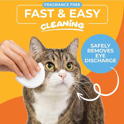 Dog & Cat Ear Cleaner Wipes – Pet Finger Wipes for Cats & Dogs – Cleaning, Soothing, & Deodorizing Itchy Ears – Ear Relief Solution Wash (Unscented)