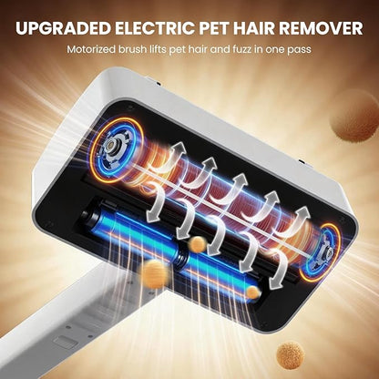 Pet Hair Remover Carpet, Rechargeable Carpet Roller, Long Handle Dog Cat Electric Hair Removal Tool for Rugs Mats
