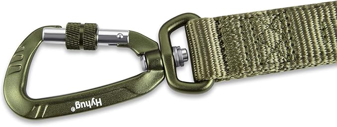 Hyhug Pets 24 Inches Sturdy Short Leash with Comfortable Handle and Lightweight Aviation Aluminium Clip Lead- for Daily Use Walking and Training. (24 Inches, Military Green)