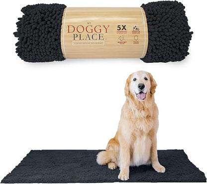 My Doggy Place Dog Mud Mat, 60" x 36" Charcoal – Thick Microfiber Entry Rug for Snow, Mud & Salt – Absorbent, Quick-Dry, Washer-Safe & Non-Slip, X-Large