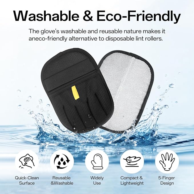 Reusable Pet Hair Removal Glove for Dogs & Cats, Electrostatic Pet Hair Gloves, Pet Hair Remover Tool for Furniture, Carpets, Sofas and Beds(2pcs)