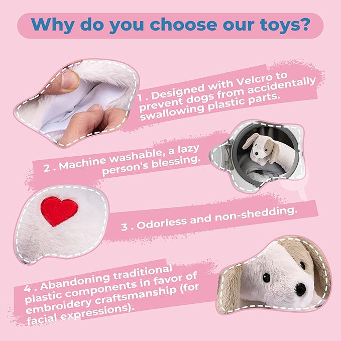 Moropaky Heartbeat Puppy Toy for Dogs, Heartbeat Stuffed Animal for Anxiety Relief Calming Aid, Heartbeat Stuffed Toy for Behavioral Aid Crate Kennel Training, Puppy Essentials White