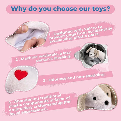 Moropaky Heartbeat Puppy Toy for Dogs, Heartbeat Stuffed Animal for Anxiety Relief Calming Aid, Heartbeat Stuffed Toy for Behavioral Aid Crate Kennel Training, Puppy Essentials White