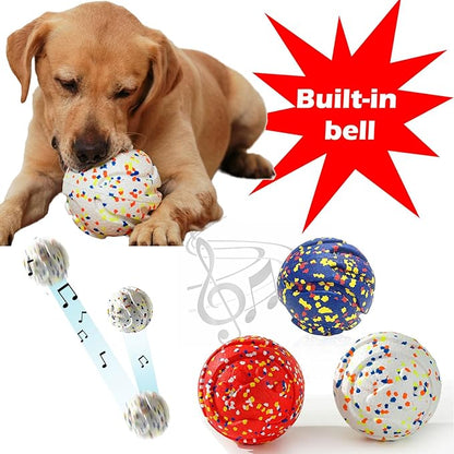 CAISHOW Dog Ball Squeak Toys (Bell Ball 5.12in Blue)